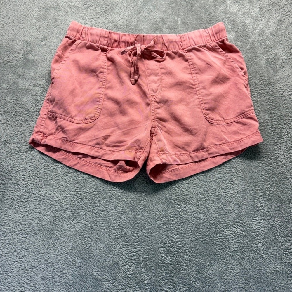 Gap Shorts Womens Small Pink Casual Lyocell Drawstring Elastic Waist Pockets